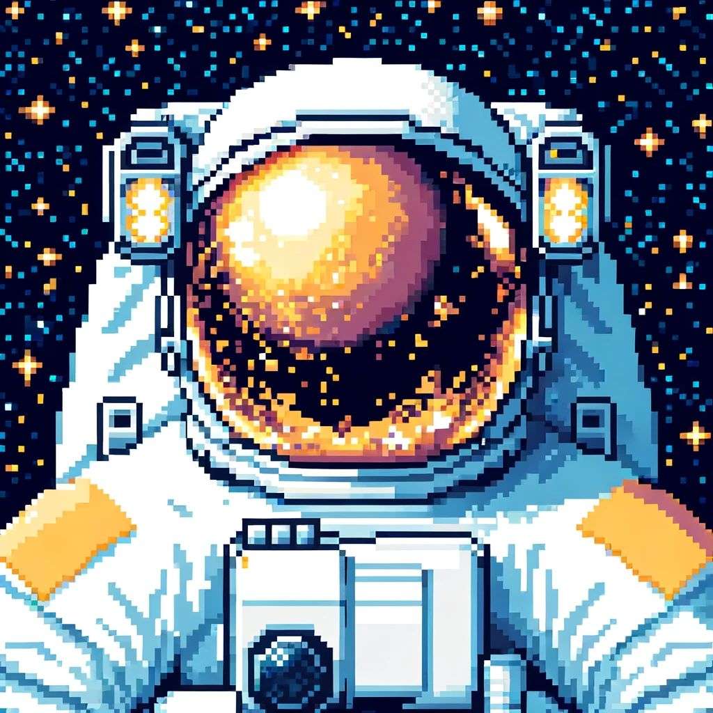 an astronaut, pixel art
